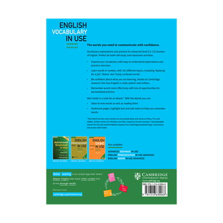 English Vocabulary in Use Advanced 3rd Edition     BackCover